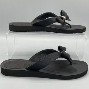NEW Guess Women’s Tutu Embellished Bow Flip Flops Black Size 7M